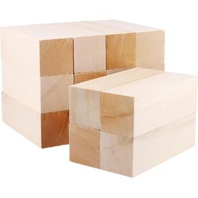 MANCHAP 16 Pack 6 x 2 x 2 Inch Basswood Carving Blocks, Unfinished Solid Wooden Carving Blocks, Wood Whittling Basswood Block for Carving, Crafts in Saudi Arabia