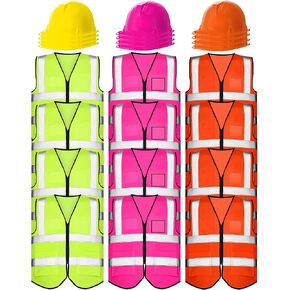 قبعات البناء الصلبة وسترة السلامة العاكسة للضوء عالية الوضوح زي العمال لحفلات البناء المرورية النيون in Kuwait
