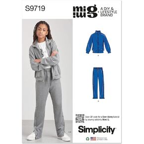 Simplicity Boys' Knit Jacket and Pants Sewing Pattern Kit by Mimi G Style, Code S9719, Sizes S-M-L, Multicolor in Kuwait