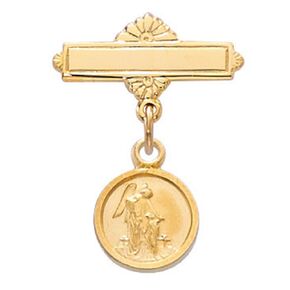 Religious & Catholic Gold Baby Pin Pendant Guardian Angel Medal in Gift Box, Christening & Baptism Pin, First Communion Pin in Saudi Arabia
