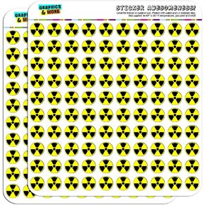 رمز التحذير النووي المشع 1/2 بوصة (0.5 بوصة) ملصقات صياغة القصاصات بتقويم مخطط - غير شفافة in Kuwait