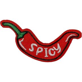 Red Hot Spicy Pepper Chili Patch, Embroidered Patch Applique Badge Funny Patches Iron-on/Sew-on for Hats, Backpacks, Jeans, Jackets, DIY Accessories & Crafts, Clothing, Bags (Iron-on) in Saudi Arabia