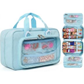 الحمل المتوافق مع Barbie Dolls 12 بوصة ، جيوب متعددة لإكسسوارات ملابس الدمية ، حقيبة منظم التخزين مع مقبض يحمل 6 أو 12 دمى صغيرة ، حقيبة فقط (وردي) in Kuwait