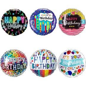 30 قطعة 18 بوصة عيد ميلاد سعيد العائمة احباط بالونات شكل دائري احباط بالونات مايلر لون بالون لتزيين حفلة عيد ميلاد in Kuwait