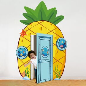 ديكورات حفلات الأناناس، إسفنجة كرتونية لعيد الميلاد، لافتة خلفية للشرفة، لوازم حفلات كرتونية صفراء، لافتة زينة للباب، لافتة صور حيوانات بحرية، خلفية معلقة لدعائم صور عيد ميلاد إسفنجية in Kuwait