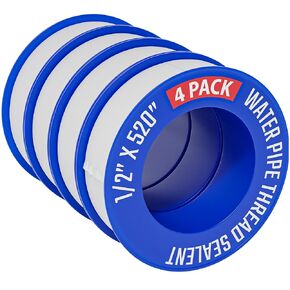 شريط تيفلون طويل جدًا من D-NYX مقاس 1/2 بوصة (عرض) × 520 بوصة (طول) - شريط سباكين PTFE - ختم خيط - مثالي لرؤوس الدش والأنابيب - ختم أنابيب السباكة المنزلية - شريط مانع للتسرب in Kuwait