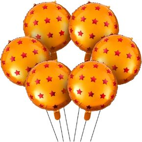 6 قطع من بالونات رقائق الألومنيوم من Soulchen، باللون البرتقالي والنجوم، بالونات من فيلم الألومنيوم لمستلزمات تزيين حفلات أعياد الميلاد ذات الطابع الكرتوني من Soulchen in Kuwait