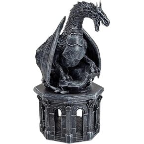 Forged Dice Co. Dragon Dice Jail - D&D Dice Holder and Storage Box with Removable Collectors Dragon Miniature - Fits Up to 2 Standard Polyhedral RPG Sets - Black in Kuwait