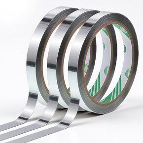 3Roll Metallic Mirror Tape, Silver Tape for Crafts 1.5cm Mirror Tapes Self Adhesive Metalized Polyester Film Decor Tapes DIY Graphic Art Tapewall Decor TV Frame Crafts Decoration and Gift Box Wrapping in Kuwait
