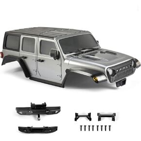 هيكل هيكل RC مقاس 6.1 بوصة - طقم هيكل ABS صلب مع مصدات خلفية أمامية لهيكل الزاحف RC TRX4M Bronco Defender (رمادي) in Kuwait