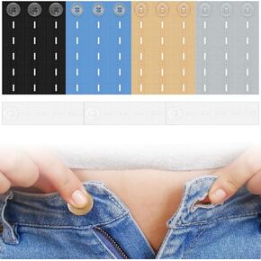 15 PCS Elastic Waist Extenders - Adjustable Button Expander, Maternity Pants Extender, Elastic Adjustable Waistband Button Extenders for Women, Men, Pregnancy (5 Colors) in Kuwait