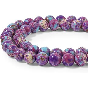 YQQYG 50 Pcs 8mm Gemstone Beads, Stone Beads for Jewelry Making for Jewelry Making DIY Colorful Round Stone Bead in Kuwait