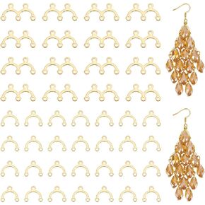 UNICRAFTALE 100 قطعة بمقاسين حقيقيين مطلية بالذهب عيار 18 قيراط موصل قوس ثريا مكون من وصلات من الفولاذ المقاوم للصدأ موصلات حلق سحرية لقلادة حلق صنع ثقب الحرف 1-1.2 مم in Kuwait