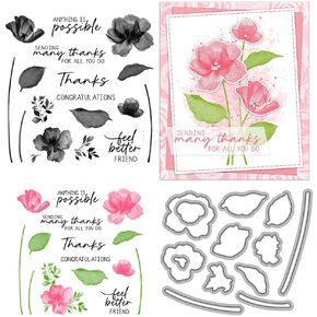Ladybug Small Flower Stamps and Die Cuts for Card Making Insect Transparent Silicone Clear Stamp and Metal Cutting Dies Sets for DIY Scrapbooking Paper Crafting Seals Decorative Supplies in Kuwait
