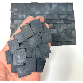 250 Pieces 1:12th Scale Dolls House Miniature Styrene Roof Tiles in Slate Grey in Saudi Arabia