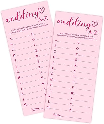 بطاقات ألعاب استحمام الزفاف مقاس 4 × 9 بوصة، فوق أو تحت، ألعاب دش الزفاف الوردية لـ 25 ضيفًا، لوازم حفلات الخطوبة، ديكور لوازم حفلات الزفاف-A01 in Kuwait