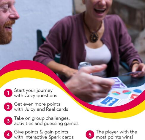 COZY JUICY REAL Deep Conversation Game - For Groups Adults Couples Families & Strangers, Really Lets Fun & Friendship Begin, 252 Cards Edition, Adult Couple Family Card Games Night, Tales For Humanity in Saudi Arabia