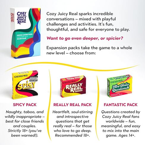 COZY JUICY REAL Deep Conversation Game - For Groups Adults Couples Families & Strangers, Really Lets Fun & Friendship Begin, 252 Cards Edition, Adult Couple Family Card Games Night, Tales For Humanity in Saudi Arabia