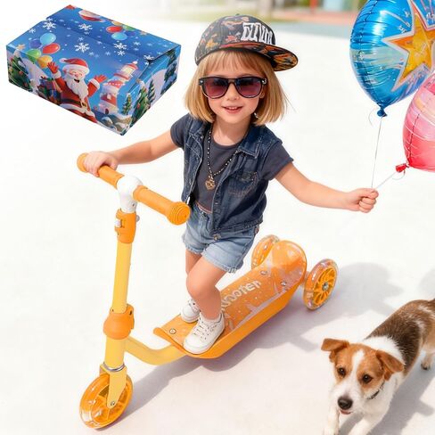 Scooters for Kids 3-5: 3-Wheel Light Up Scooter with Flexible Steer & 3-Adjustable Height for Boys Girls Outdoor Indoor Recreational Transport in Saudi Arabia