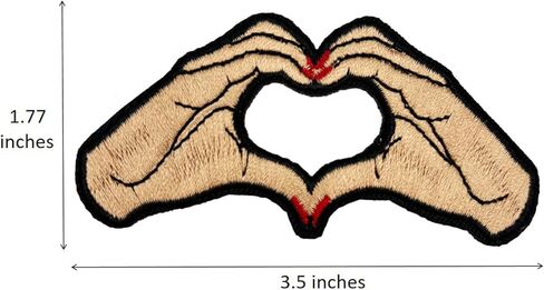 3.5'' Valentines Day Patches, Heart Hands Love Embroidered Iron on Patches 2 Pack in Saudi Arabia