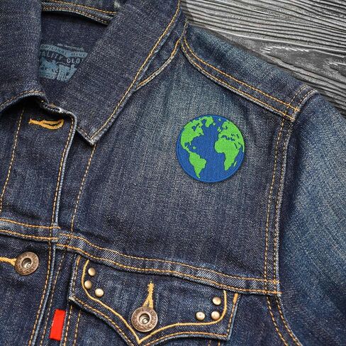 Planet Earth Embroidered Iron-on Patch in Saudi Arabia