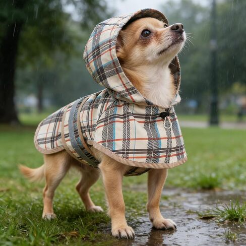 Dog Raincoat, Waterproof Windproof Reflective Jacket, Full-Body Coverage for Small Dogs 6-11 lbs 3-5 kg,Beige in Saudi Arabia