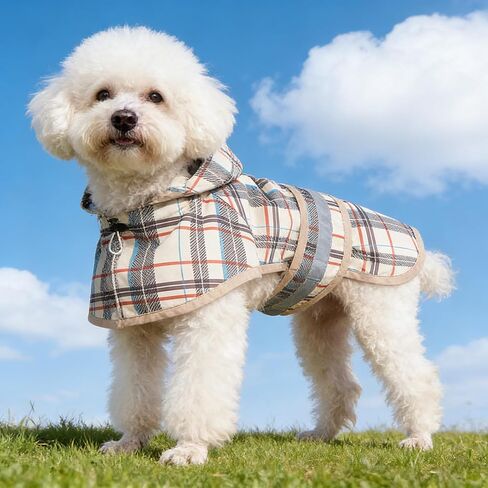 Dog Raincoat, Waterproof Windproof Reflective Jacket, Full-Body Coverage for Small Dogs 6-11 lbs 3-5 kg,Beige in Saudi Arabia