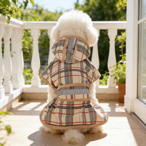 Dog Raincoat, Waterproof Windproof Reflective Jacket, Full-Body Coverage for Small Dogs 6-11 lbs 3-5 kg,Beige in Saudi Arabia