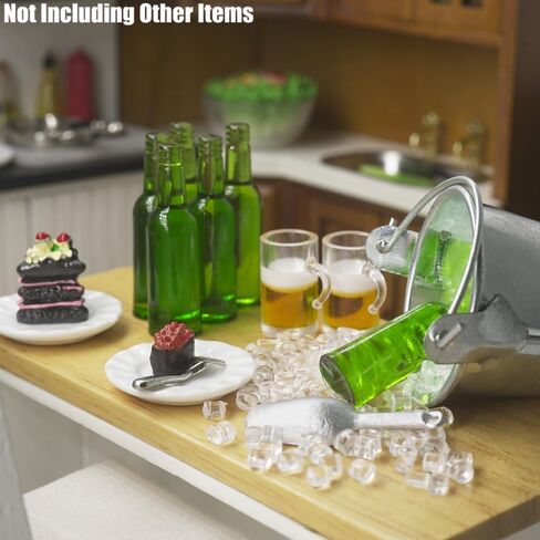 Odoria Dollhouse Beer Bottles Miniature: 1/12 Scale Drinks Liquor Ice Beer Glasses Mugs for Cowboy Farmhouse Bar Party - Mini Alcohol Fairy Elf Oktoberfest Realistic Props Models in Saudi Arabia