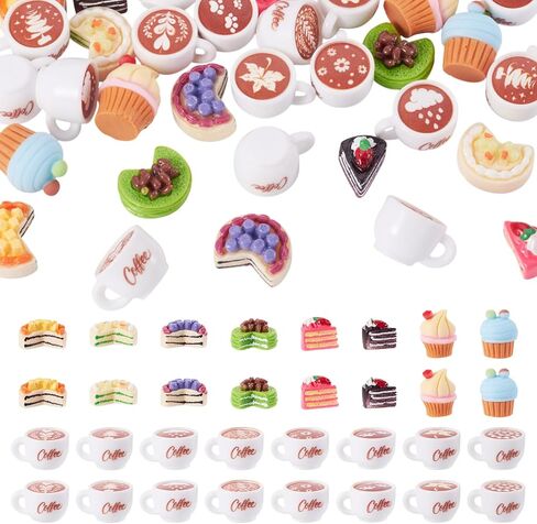 32Pcs Coffee Cups Cake Cupcake Resin Miniature Kitchen Set Fake Drink Food Mini Coffee Mug Lovely Tableware Dollhouse Ornaments for Desktop Decorations Crafts for Adult in Saudi Arabia