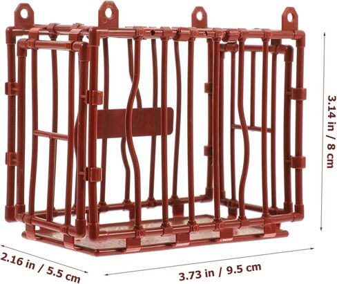 Kisangel 5pcs Mini Cage Model, Plastic Animal Cage Model, 3.74x3.14x2.16inch Miniature Landscape Accessory for DIY House Garden Fence Barrier Props in Saudi Arabia