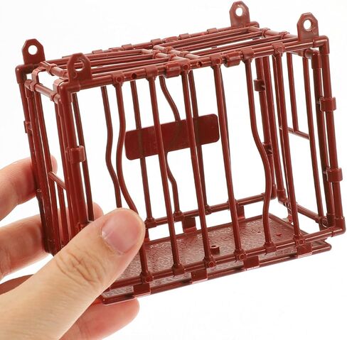 Kisangel 5pcs Mini Cage Model, Plastic Animal Cage Model, 3.74x3.14x2.16inch Miniature Landscape Accessory for DIY House Garden Fence Barrier Props in Saudi Arabia
