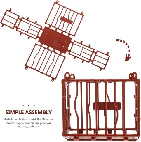 Kisangel 5pcs Mini Cage Model, Plastic Animal Cage Model, 3.74x3.14x2.16inch Miniature Landscape Accessory for DIY House Garden Fence Barrier Props in Saudi Arabia