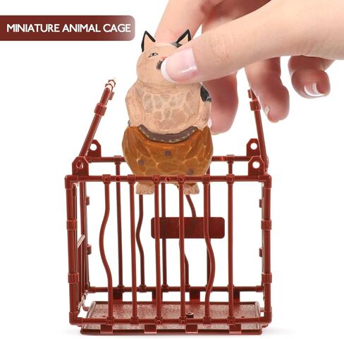 Kisangel 5pcs Mini Cage Model, Plastic Animal Cage Model, 3.74x3.14x2.16inch Miniature Landscape Accessory for DIY House Garden Fence Barrier Props in Saudi Arabia