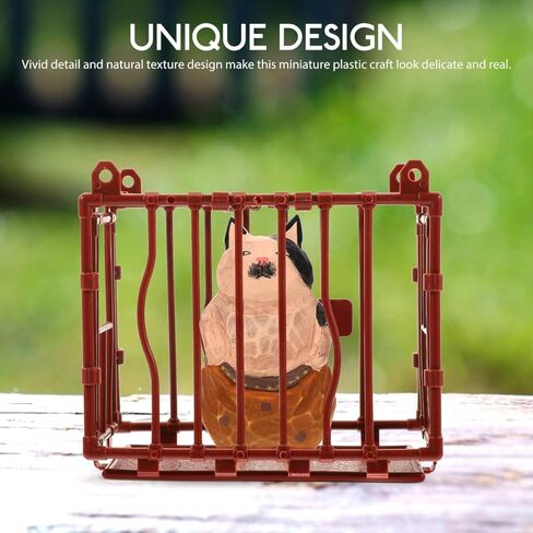 Kisangel 5pcs Mini Cage Model, Plastic Animal Cage Model, 3.74x3.14x2.16inch Miniature Landscape Accessory for DIY House Garden Fence Barrier Props in Saudi Arabia