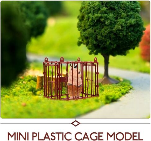 Kisangel 5pcs Mini Cage Model, Plastic Animal Cage Model, 3.74x3.14x2.16inch Miniature Landscape Accessory for DIY House Garden Fence Barrier Props in Saudi Arabia