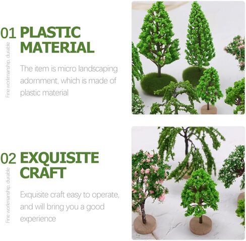 HOMSFOU Realistic Tree Model 8Pcs Miniature Architectural Model Trees for Sand Table Layout Mini Landscape Decor Train Track Scene Design 1.96X1.96X3.54In in Saudi Arabia