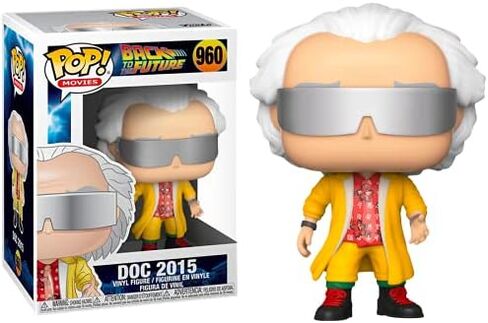 POP Back to The Future - Doc 2015 [د. إيميت براون] فانكو بوب! مجسم من الفينيل (مرفق مع حافظة حماية Pop Box المتوافقة)، متعدد الألوان، 3.75 بوصة in Kuwait