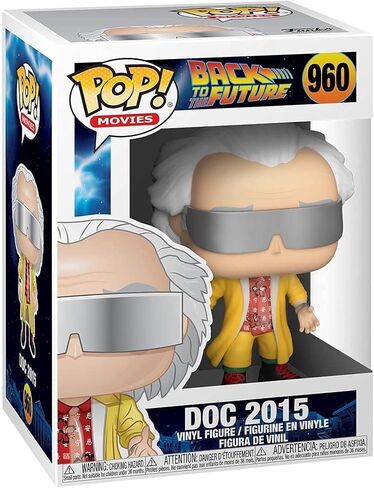POP Back to The Future - Doc 2015 [د. إيميت براون] فانكو بوب! مجسم من الفينيل (مرفق مع حافظة حماية Pop Box المتوافقة)، متعدد الألوان، 3.75 بوصة in Kuwait