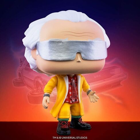 POP Back to The Future - Doc 2015 [د. إيميت براون] فانكو بوب! مجسم من الفينيل (مرفق مع حافظة حماية Pop Box المتوافقة)، متعدد الألوان، 3.75 بوصة in Kuwait