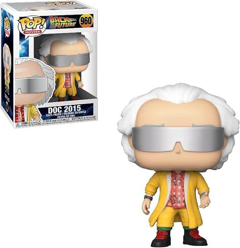 POP Back to The Future - Doc 2015 [د. إيميت براون] فانكو بوب! مجسم من الفينيل (مرفق مع حافظة حماية Pop Box المتوافقة)، متعدد الألوان، 3.75 بوصة in Kuwait