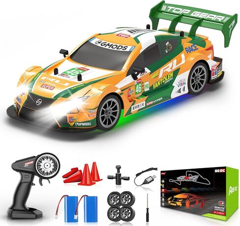 سيارة الانجراف RC، سيارة الانجراف RC 2.4 جيجا هرتز 1:16 سيارات التحكم عن بعد 4WD عالية السرعة سيارة سباق مع أضواء ملونة سباق الواقع الانجراف سيارات رياضية لعبة سيارات للبالغين بنين بنات أطفال in Kuwait