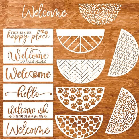 Funny Welcome Stencils for Painting Sarcastic Round Stencil Large Gather Stay Awhile Templates for Door Hanger,Doormat, Porch Sign, Wreath in Kuwait