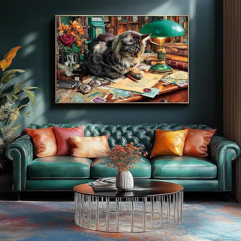 500 Piece Puzzle for Adults – Valentine’s Day Romantic Rose Cat with Green Desk Lamp and Love Letter Jigsaw Puzzle, Challenging Perfect for Game Nights, 20.5 X 15 in in Kuwait