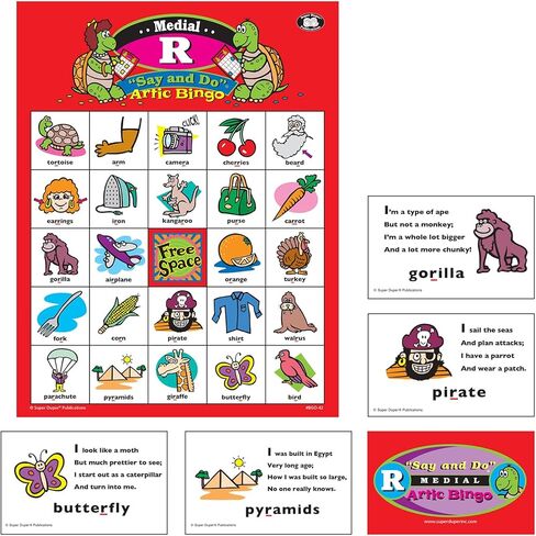 Super Duper Publications | Say and Do® Artic Bingo Sound Game Letter “R" | Speech Therapy - Articulation | Educational Learning Resource for Children in Saudi Arabia