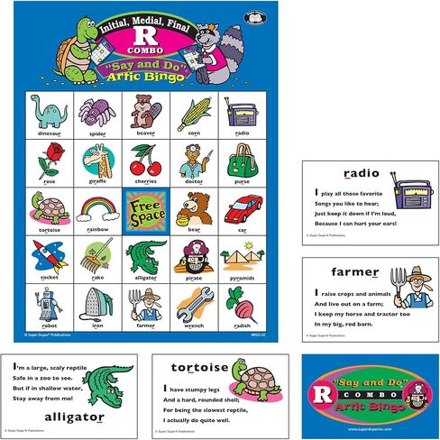 Super Duper Publications | Say and Do® Artic Bingo Sound Game Letter “R" | Speech Therapy - Articulation | Educational Learning Resource for Children in Saudi Arabia