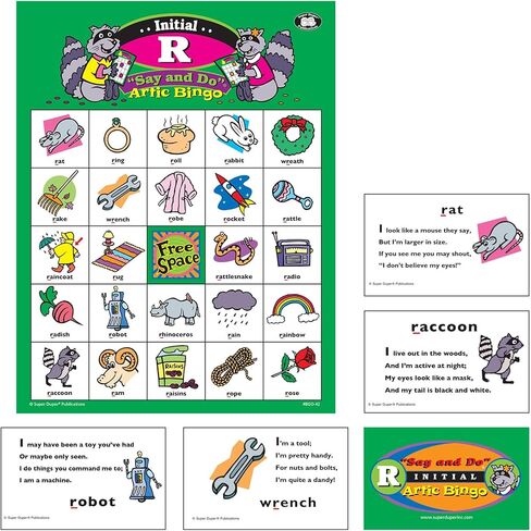 Super Duper Publications | Say and Do® Artic Bingo Sound Game Letter “R" | Speech Therapy - Articulation | Educational Learning Resource for Children in Saudi Arabia