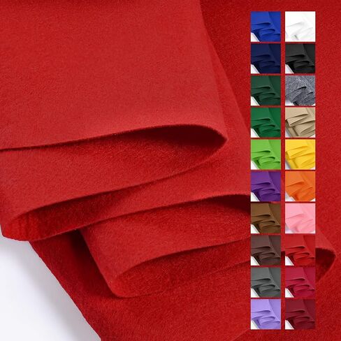 Red Felt Fabric Sheet 36" X 36" (1 Square Yard) 1mm Thick Perfect for Crafts DIY Patchwork Sewing and DecorationProjects Sold by The Yard in Saudi Arabia