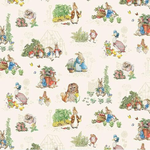 Cotton Peter Rabbit and Friends Characters Kids Children Books Animals Cloud Officially Licensed by Riley Blayke Cotton Fabric Print by The Yard (CD15861-cloud) in Saudi Arabia