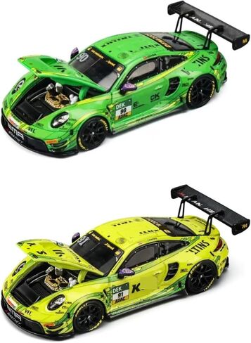1/64 911 GT3 R 2024 لعبة سبيكة محرك السيارة يموت الصب نموذج معدني مجموعة الهدايا (911GT3R-أصفر) in Saudi Arabia